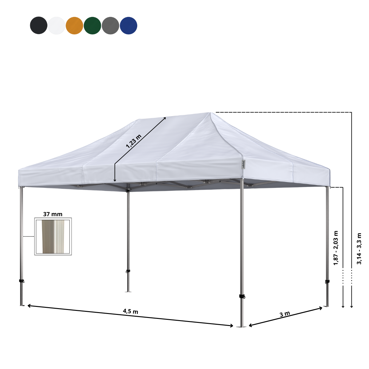 Stand Up Folding Tent Complete 3x4.5m Premium