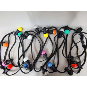 10m string lights, Black, 10xE27 sockets, 1m