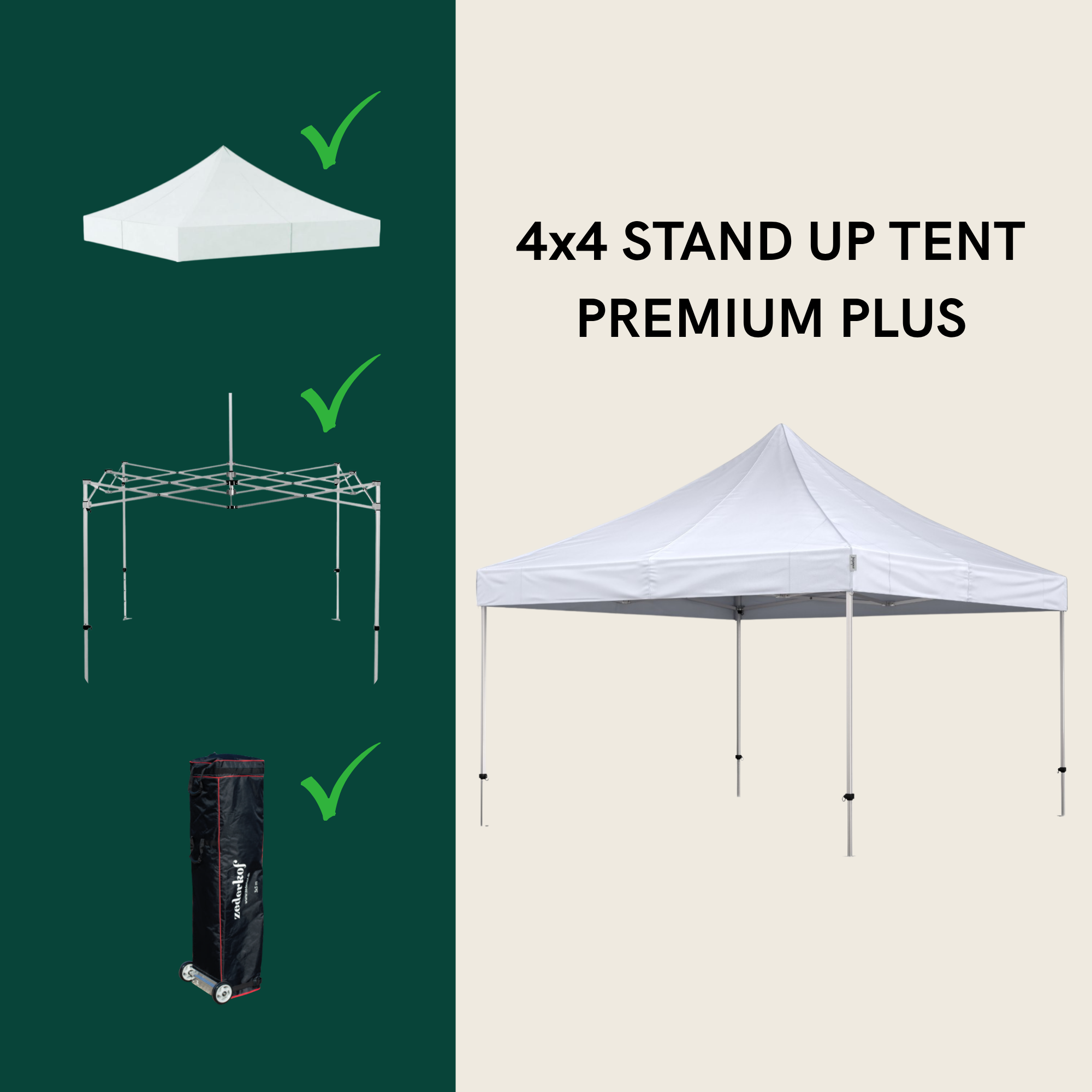 Stand Up folding tent Complete 4x4m Premium Plus